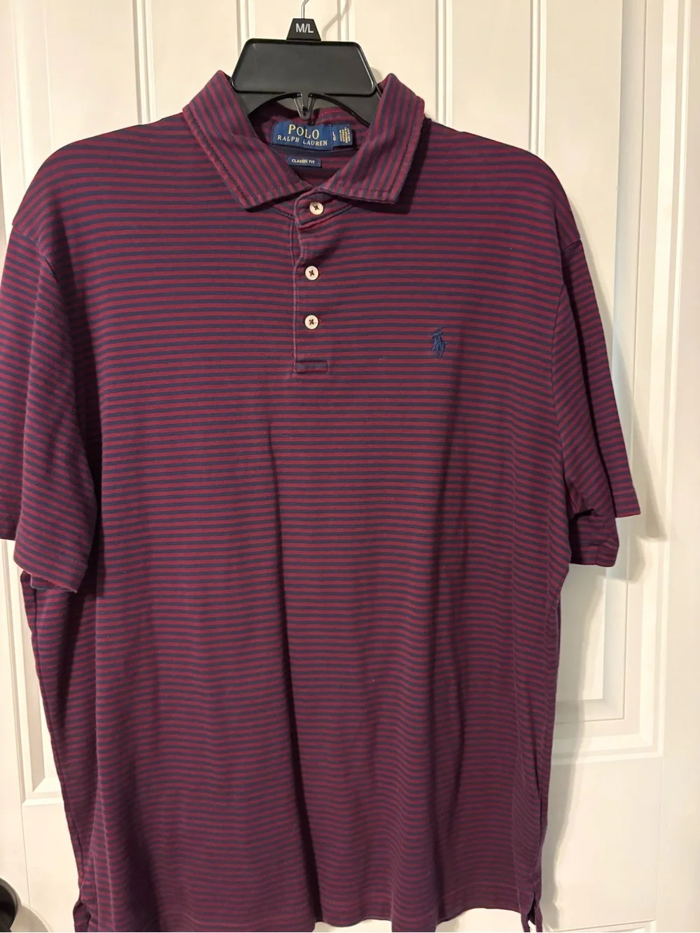 Polo by Ralph Lauren Striped Polo - Burgundy & Navy